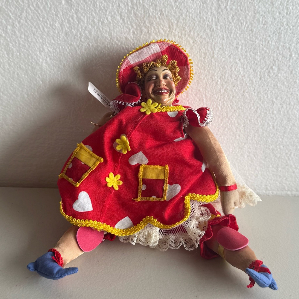 Rare Katherine’s Collection Wayne Kleski Shelf Sitters Jester Bean Bag Doll